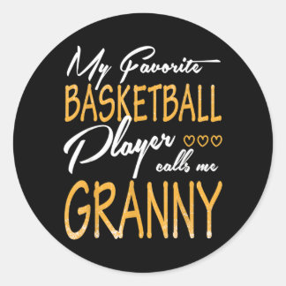 My Favourite Basball Player Calls Me Granny Classic Round Sticker