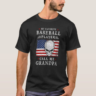 My Favourite Baseball Player Call Me Grandpa USA F T-Shirt