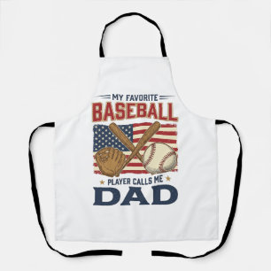 My Favourite Baseball Player Calls Me Dad Vintage Apron