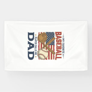 My Favourite Baseball Player Calls Me Dad Vintage  Banner