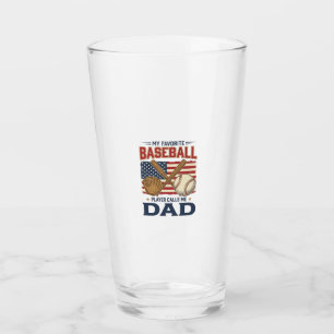 My Favourite Baseball Player Calls Me Dad Vintage  Glass