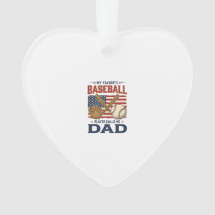 My Favourite Baseball Player Calls Me Dad Vintage  Ornament