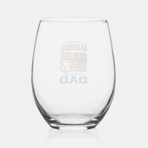 My Favourite Baseball Player Calls Me Dad Vintage Stemless Wine Glass