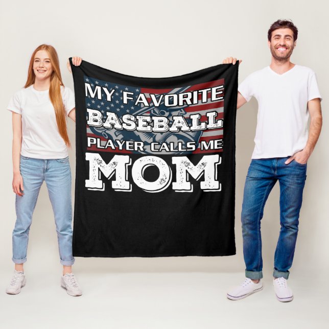 My Favourite Baseball Player Calls me Mum Fleece Blanket (In Situ)