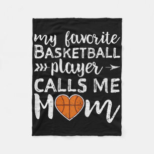 My Favourite Basketball Player Calls Me Mum Vintag Fleece Blanket