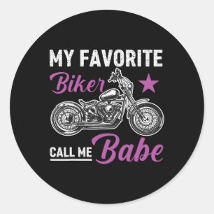 My Favourite Biker Call Me Bybe Classic Round Sticker
