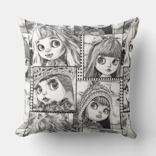 My favourite black and white patchwork dolls  cushion