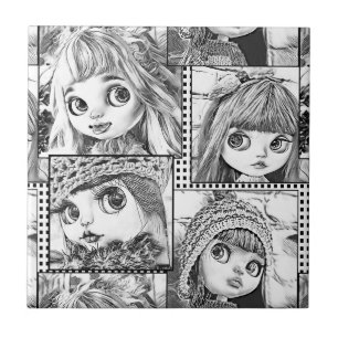My favourite black and white patchwork dolls tile