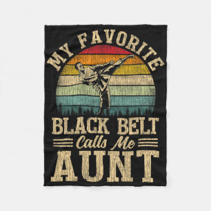 My Favourite Black Belt Calls Me Aunt Mother's Day Fleece Blanket