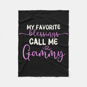 My Favourite Blessings Call Me Gammy Grandma Mothe Fleece Blanket