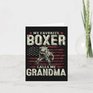 My Favourite Boxer Calls Me Grandma Us Flag Boxer Card
