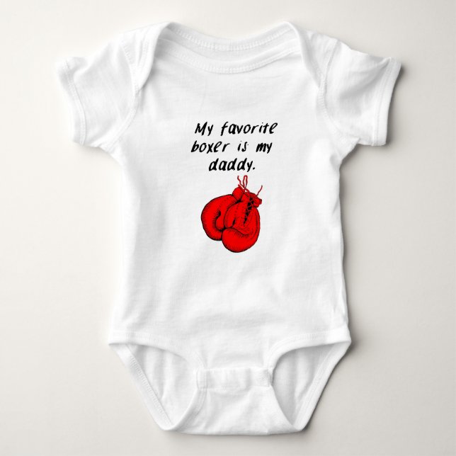 My Favourite Boxer Is My Daddy Baby Bodysuit (Front)