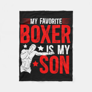 My Favourite Boxer Is My Son Boxing Dad Boxing Fat Fleece Blanket