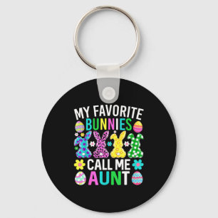 My favourite bunnies call me aunt funny easter day key ring