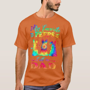 My Favourite Bunnies Call Me Dad Easter Tie Dye  T-Shirt