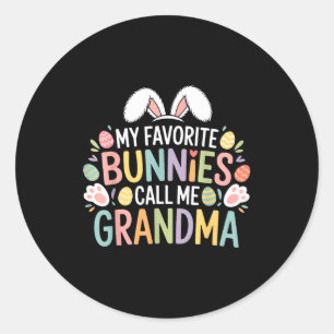 My favourite bunnies call me grandma easter bunny classic round sticker
