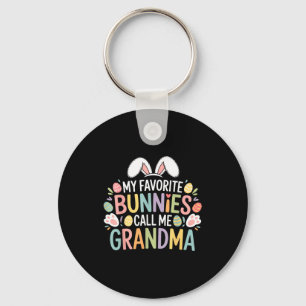 My favourite bunnies call me grandma easter bunny key ring