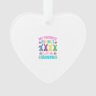 My Favourite Bunnies Call Me Grandma Shirt Cute Ea Ornament