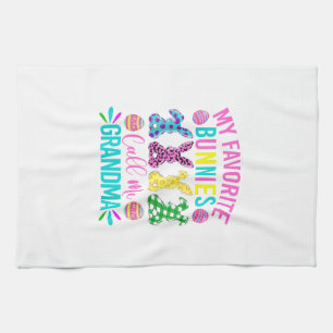 My Favourite Bunnies Call Me Grandma Shirt Cute Ea Tea Towel