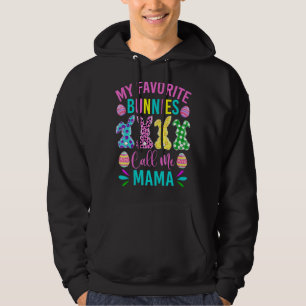 My Favourite Bunnies Call Me Mama Cute Easter Day Hoodie