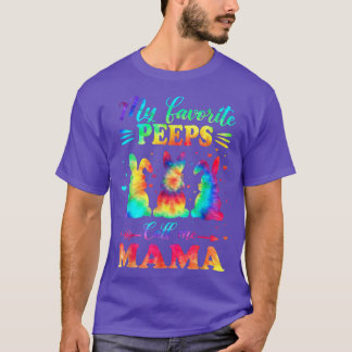 My Favourite Bunnies Call Me Mama Easter Tie Dye  T-Shirt