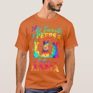 My Favourite Bunnies Call Me Mama Easter Tie Dye T-Shirt