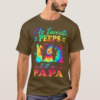My Favourite Bunnies Call Me Papa Easter Tie Dye  T-Shirt