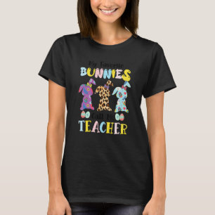 My Favourite Bunnies Call Me Teacher Leopard Bunny T-Shirt
