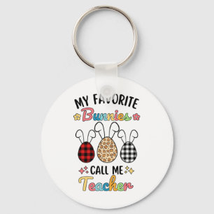 My Favourite Bunnies Call Me Teacher Leopard Teach Key Ring