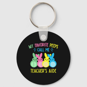 My Favourite Bunnies Call Me Teacher's Aide Cute B Key Ring