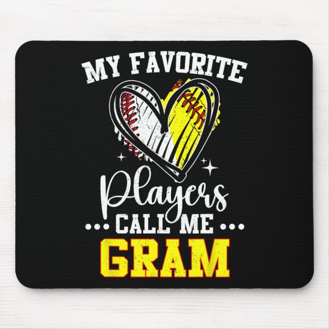 My Favourite Bysebyll Softbyll Players Call Me Gra Mouse Pad (Front)
