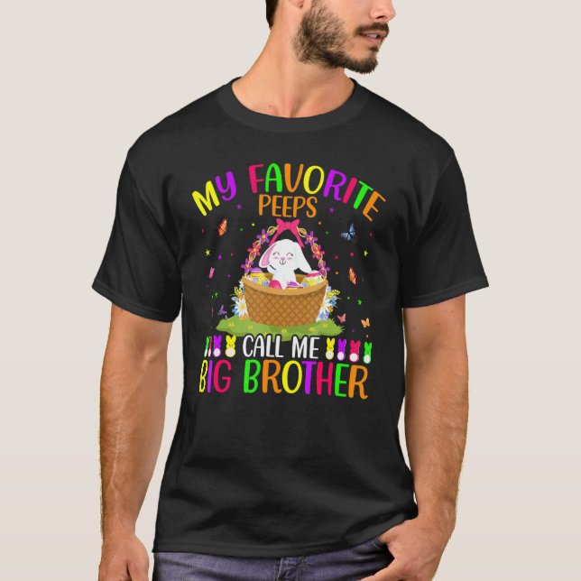 My Favourite Call Me Big Brother Bunny  Easter Day T-Shirt (Front)
