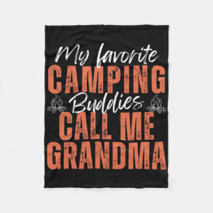 My Favourite Camping Buddies Call Me Grandma Fathe Fleece Blanket
