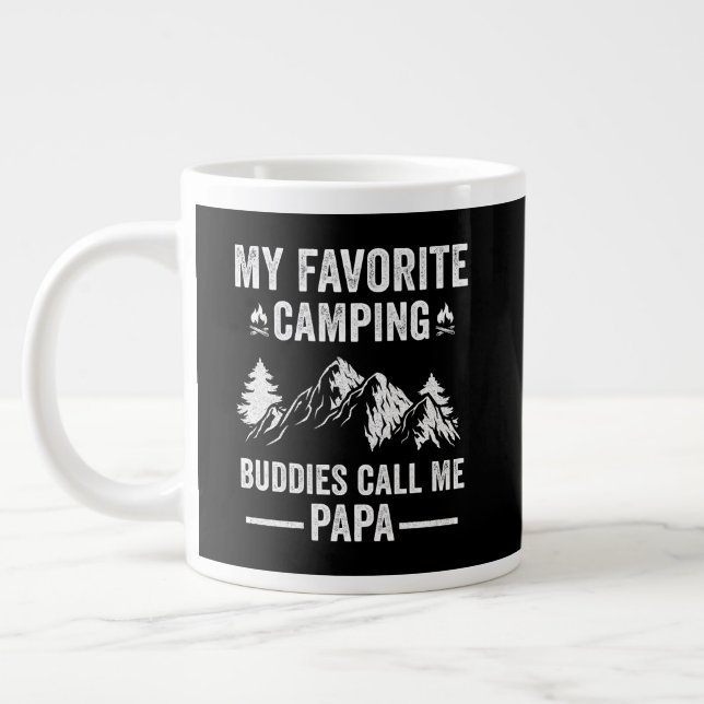 My Favourite Camping - Buddies Call Me Papa Large Coffee Mug (Left)