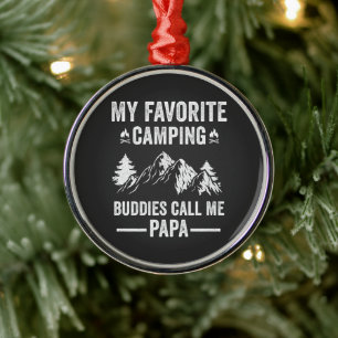 My Favourite Camping - Buddies Call Me Papa Metal Tree Decoration