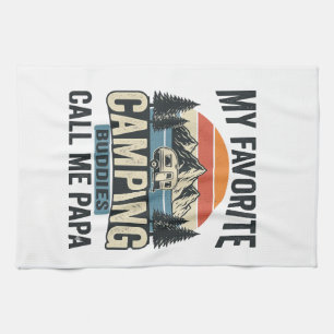My Favourite Camping Buddies Call Me Papa Shirt_1 Tea Towel