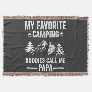 My Favourite Camping - Buddies Call Me Papa Throw Blanket