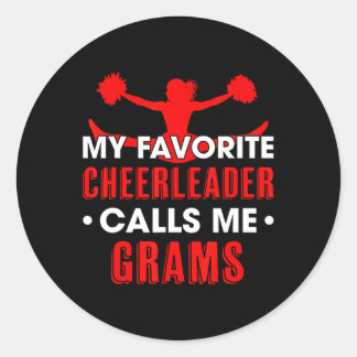 My Favourite Cheerleader Calls Me Grams Cheerleadi Classic Round Sticker