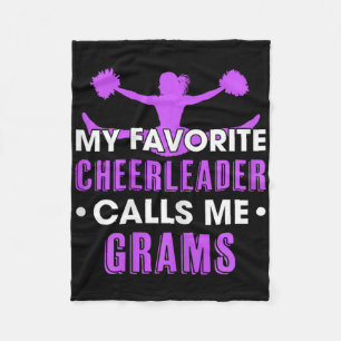 My Favourite Cheerleader Calls Me Grams Cheerleadi Fleece Blanket