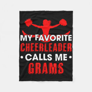 My Favourite Cheerleader Calls Me Grams Cheerleadi Fleece Blanket