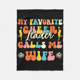 My Favourite Cheerleader Calls Me Wife Cheerleadin Fleece Blanket