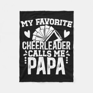 My Favourite Cheerleader Papa Cheer Papa Grandpa  Fleece Blanket