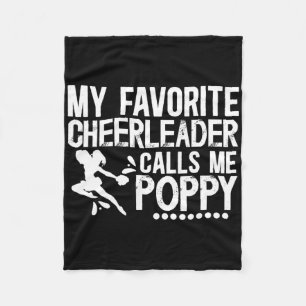 My Favourite Cheerleader Poppy Cheer Poppy Grandpa Fleece Blanket