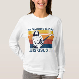 My Favourite Chord Is Gsus Jesus Play Guitar Retro T-Shirt