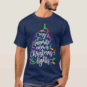 My Favourite Colour Christmas Lights Vintage Xmas  T-Shirt
