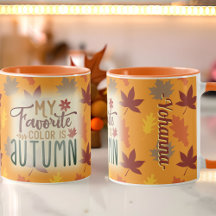 My favourite colour is Autumn personalised leaves
