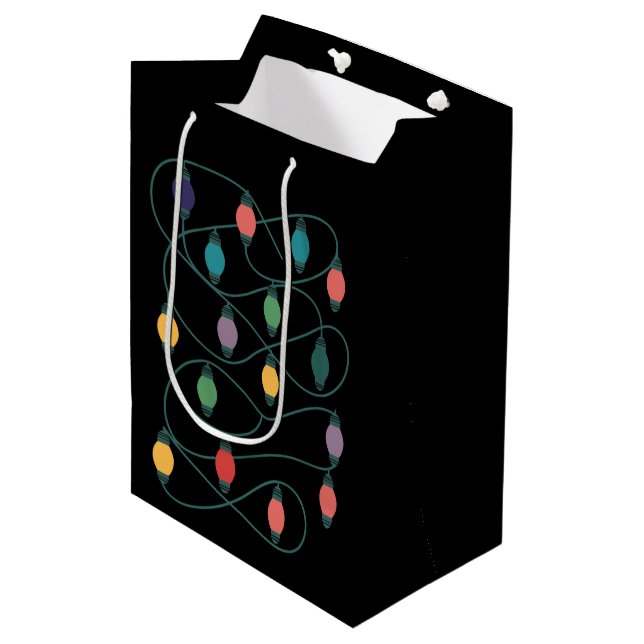 My Favourite Colour Is Christmas Lights Funny Paja Medium Gift Bag (Front Angled)