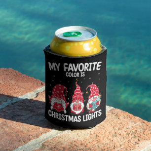 My Favourite Colour Is Christmas Lights Gnome Can Cooler