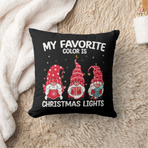 My Favourite Colour Is Christmas Lights Gnome Cushion