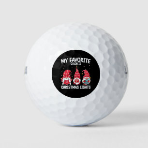 My Favourite Colour Is Christmas Lights Gnome Golf Balls